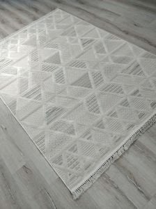 Aruna 33615D Krem Hav Toz Vermeyen Yumuşak Dokulu Modern Iskandinav Halı 200x290 cm