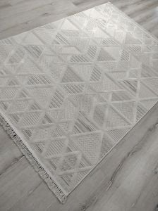 Aruna 33615D Krem Hav Toz Vermeyen Yumuşak Dokulu Modern Iskandinav Halı 200x290 cm