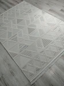 Aruna 33615D Krem Hav Toz Vermeyen Yumuşak Dokulu Modern Iskandinav Halı 200x290 cm
