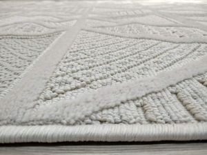 Aruna 33615D Krem Hav Toz Vermeyen Yumuşak Dokulu Modern Iskandinav Halı 200x290 cm
