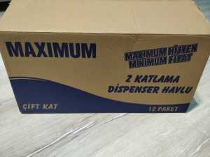 Hazel Soft  Z Katlama Dispenser Havlu Kağıt Çift Kat 120 Yaprak 12 li Paketli Koli