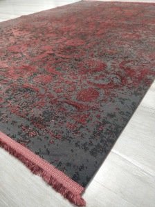 Eko Halı Cordoba DB02 Antrasit Burgundy Halı Yolluk80x300 cm