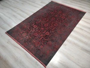 Eko Halı Cordoba DB02 Antrasit Burgundy Halı Yolluk80x300 cm