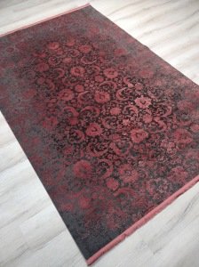 Eko Halı Cordoba DB02 Antrasit Burgundy Halı Yolluk80x300 cm