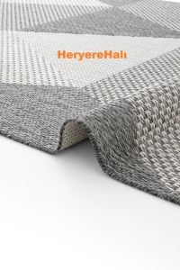 MONO MNO 03 GREY Hav Toz Vermez Kaymaz Tabanlı Şık Leke Tutmaz Yeni Sisal Kilim