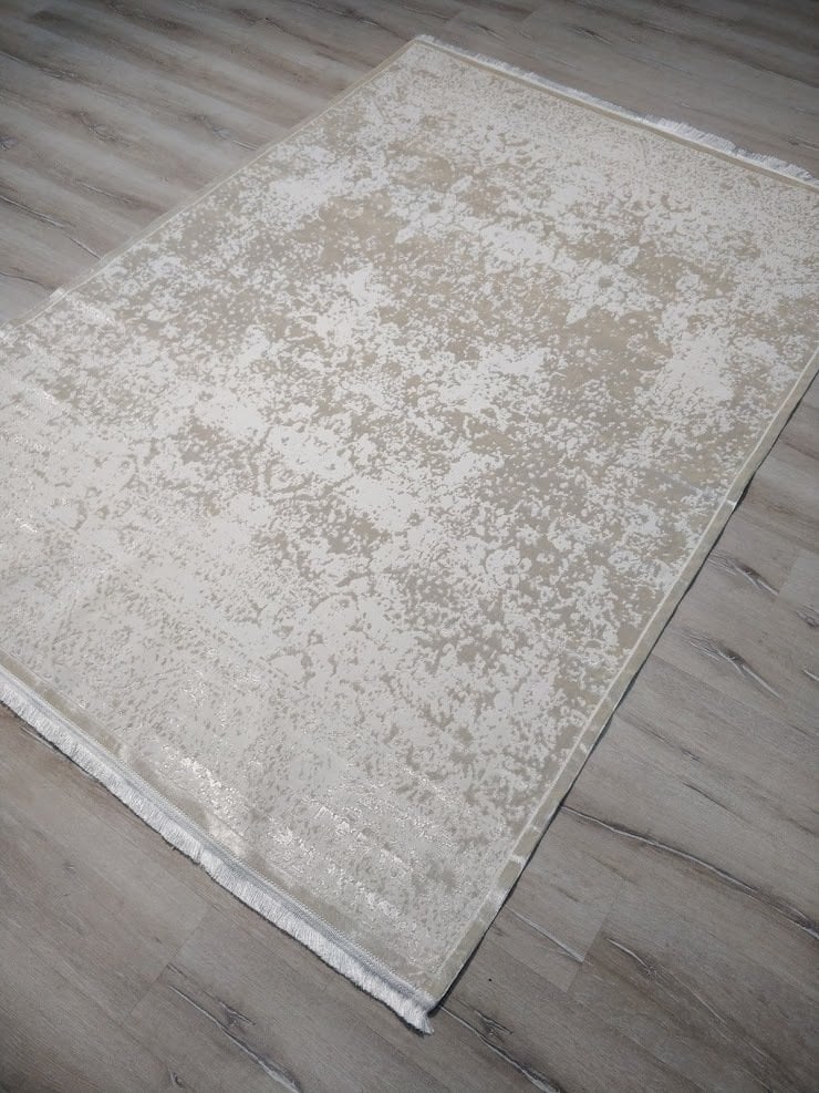Yamalı Home Halı Perla 2401 Krem Kadife İnce Halı