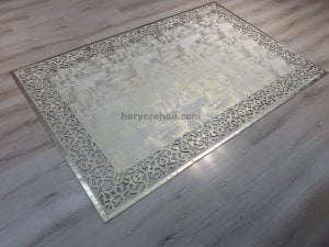 Bianca BNC01 Cream Gold Deri Halı 150x230 cm