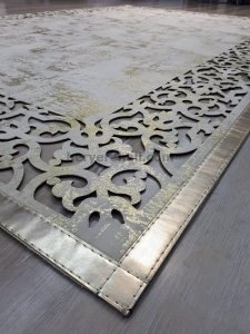 Bianca BNC01 Cream Gold Deri Halı 150x230 cm