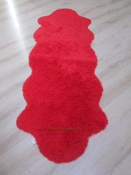 YAMALI home Peluş Tavşan Tüyü 70x200cm Kaymaz Tabanlı Post Halı