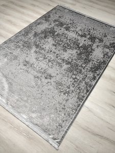 Yamalı Home Halı Perla 2401 Gri Kadife İnce Halı