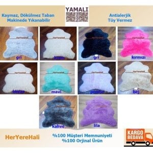 Yamalı Home Tavşan Tüyü 70x100cm Kaymaz Tabanlı Post Halı