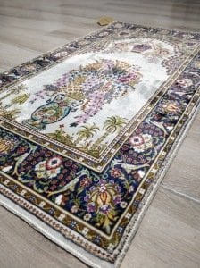 Bambu Halı Seccade SEC13 Krem Namazlık 70x110 cm