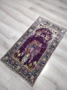 Bambu Halı Seccade SEC14 Mor Namazlık 70x110 cm