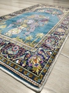 Bambu Halı Seccade SEC15 Turkuaz Namazlık 70x110 cm