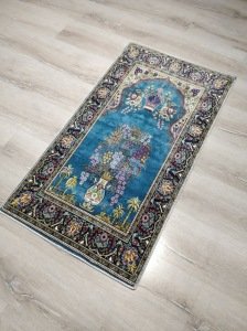 Bambu Halı Seccade SEC15 Turkuaz Namazlık 70x110 cm