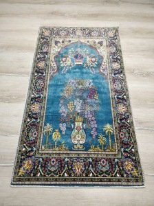 Bambu Halı Seccade SEC15 Turkuaz Namazlık 70x110 cm