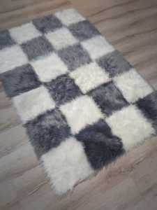 Yamalı Home Style Post Halı Gri Beyaz 120x180 CM