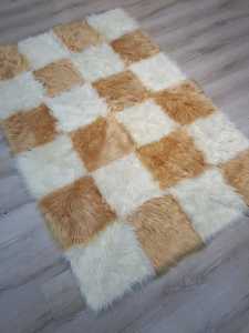Yamalı Home Style  Post Halı Krem Kahve 120x180 CM