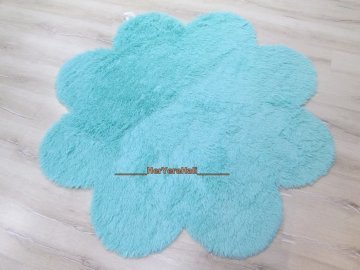 Doğuş Peluş Tavşan Tüyü 140x140cm Papatya Şeklinde Halı