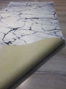 EvaLife Marble Beyaz Mermer Baskı Kilim 80x150 cm