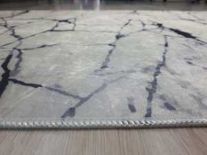 EvaLife Marble Beyaz Mermer Baskı Kilim 80x150 cm