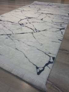 EvaLife Marble Beyaz Mermer Baskı Kilim 80x150 cm