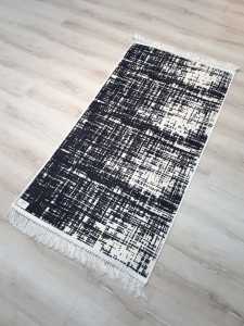 EvaLife File Siyah Mermer Baskı Kilim 80x150 cm