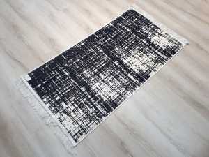 EvaLife File Siyah Mermer Baskı Kilim 80x150 cm
