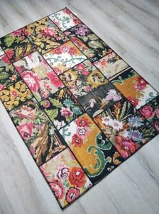 Madalyon 35-001 Rengarenk Patchwork Çift Taraflı Kilim 115x170 cm