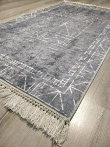 YamalıHome Style H2300Gri Beyaz 80x150 cm Baskı Kilim