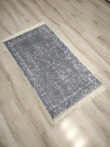 YamalıHome Style H2300Gri Beyaz 80x150 cm Baskı Kilim