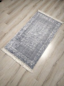 YamalıHome Style H2300Gri Beyaz 80x150 cm Baskı Kilim