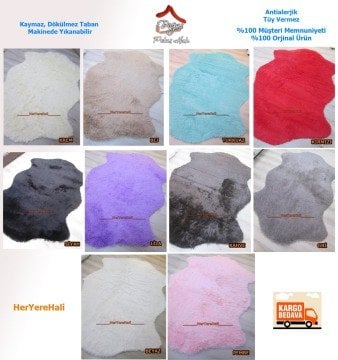 Doğuş Peluş Tavşan Tüyü 80x140cm Kaymaz Tabanlı 2Kafa Post Halı