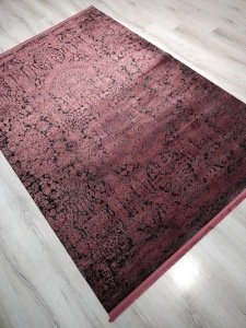 Eko Halı Cordoba DB04Antrasit Burgundy 160x230 cm İpekli İnce Salon Halısı