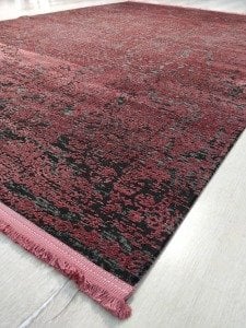 Eko Halı Cordoba DB04Antrasit Burgundy 160x230 cm İpekli İnce Salon Halısı