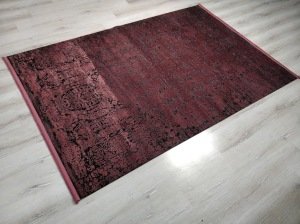 Eko Halı Cordoba DB04Antrasit Burgundy 160x230 cm İpekli İnce Salon Halısı
