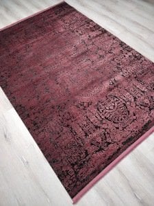 Eko Halı Cordoba DB04Antrasit Burgundy 160x230 cm İpekli İnce Salon Halısı