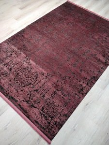 Eko Halı Cordoba DB04Antrasit Burgundy 160x230 cm İpekli İnce Salon Halısı
