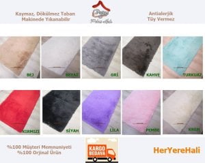 Doğuş Peluş Tavşan Tüyü 140cm Kaymaz Tabanlı Kesme Yolluk