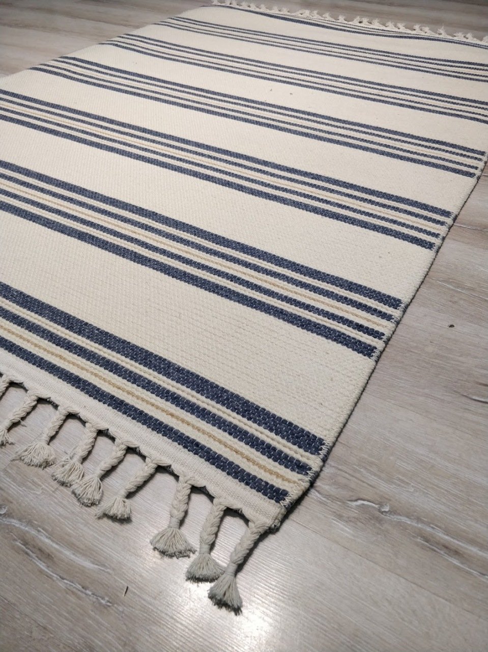 Tarz Wool 20-001Lacivert Yün Dokuma Kilim 115x170 cm