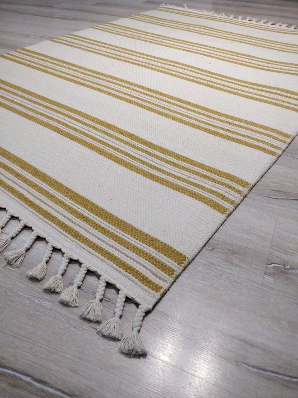 Tarz Wool 20-001Sarı Yün Dokuma Kilim 115x170 cm