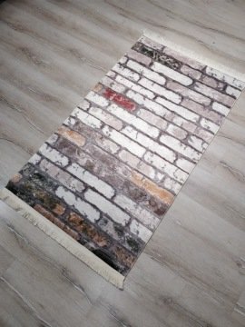 YamalıHome Style V4159Yeşil Hardal 80x150 cm Baskı Kilim