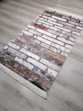 YamalıHome Style V4159Yeşil Hardal 80x150 cm Baskı Kilim