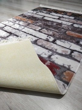 YamalıHome Style V4159Yeşil Hardal 80x150 cm Baskı Kilim