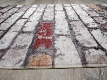 YamalıHome Style V4159Yeşil Hardal 80x150 cm Baskı Kilim