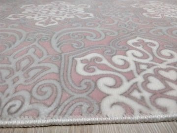 YamalıHome Bambu Kilim PT10 Pembe Gri 120x180 cm Pratik Halı