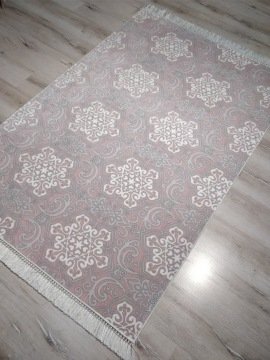 YamalıHome Bambu Kilim PT10 Pembe Gri 120x180 cm Pratik Halı