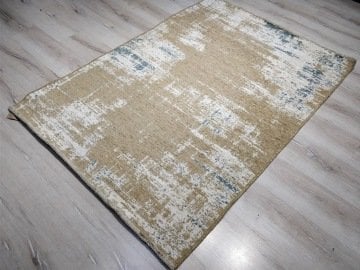 Yamalı Home Maçka 2820Mavi Bej 120x170 cm Çift Taraflı Kilim