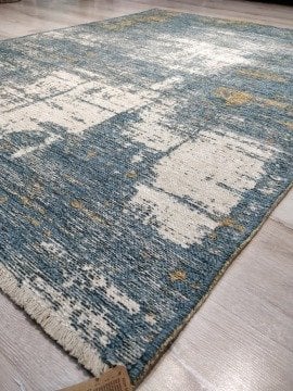 Yamalı Home Maçka 2820Mavi Bej 120x170 cm Çift Taraflı Kilim