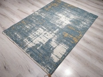 Yamalı Home Maçka 2820Mavi Bej 120x170 cm Çift Taraflı Kilim